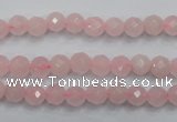 CRQ261 15.5 inches 6mm faceted round rose quartz beads
