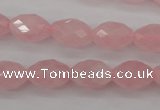 CRQ352 15.5 inches 10*14mm faceted rice rose quartz beads
