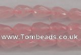CRQ355 15.5 inches 6*9mm faceted teardrop rose quartz beads