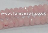 CRQ48 15.5 inches 6*10mm faceted rondelle natural rose quartz beads