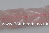CRQ626 15.5 inches 20*20mm square rose quartz beads wholesale