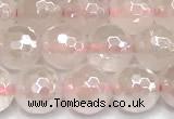 CRQ911 15 inches 8mm faceted round AB-color rose quartz beads