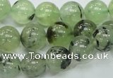 CRU101 15.5 inches 12mm round green rutilated quartz beads wholesale