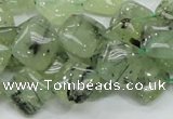 CRU103 15.5 inches 12*12mm diamond green rutilated quartz beads