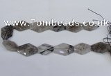 CRU352 18*25mm - 25*35mm freeform black rutilated quartz beads