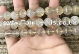 CRU633 15.5 inches 12mm round golden rutilated quartz beads