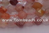 CRU776 15.5 inches 6mm faceted nuggets mixed rutilated quartz beads
