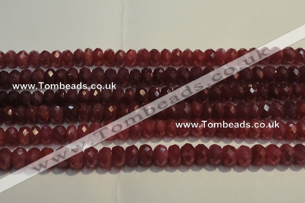 CRZ1030 15.5 inches 4*6mm faceted rondelle AAA grade ruby beads