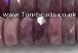 CRZ1155 15.5 inches 5*12mm faceted rondelle natural ruby beads