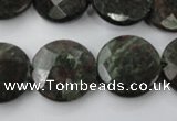 CRZ217 15.5 inches 20mm faceted coin ruby zoisite gemstone beads