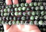 CRZ782 15.5 inches 8mm faceted round ruby zoisite beads wholesale