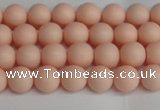 CSB1365 15.5 inches 4mm matte round shell pearl beads wholesale