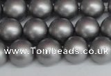 CSB1443 15.5 inches 10mm matte round shell pearl beads wholesale