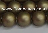 CSB1675 15.5 inches 14mm round matte shell pearl beads wholesale