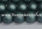 CSB1725 15.5 inches 14mm round matte shell pearl beads wholesale