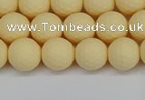 CSB1801 15.5 inches 6mm faceetd round matte shell pearl beads