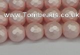 CSB1832 15.5 inches 8mm faceetd round matte shell pearl beads