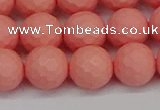 CSB1853 15.5 inches 10mm faceetd round matte shell pearl beads