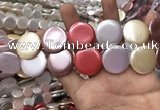 CSB2147 15.5 inches 25mm coin mixed shell pearl beads wholesale