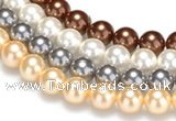 CSB22 16 inches 8mm round shell pearl beads Wholesale
