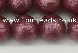 CSB2264 15.5 inches 12mm round wrinkled shell pearl beads wholesale