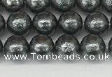 CSB2290 15.5 inches 4mm round wrinkled shell pearl beads wholesale