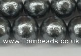 CSB2293 15.5 inches 10mm round wrinkled shell pearl beads wholesale
