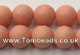 CSB2422 15.5 inches 8mm round matte wrinkled shell pearl beads