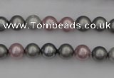 CSB315 15.5 inches 8mm round mixed color shell pearl beads