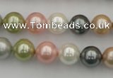 CSB331 15.5 inches 10mm round mixed color shell pearl beads