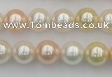 CSB350 15.5 inches 12mm round mixed color shell pearl beads