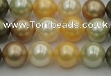 CSB360 15.5 inches 12mm round mixed color shell pearl beads