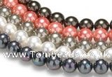 CSB37 16 inches 8mm round shell pearl beads Wholesale