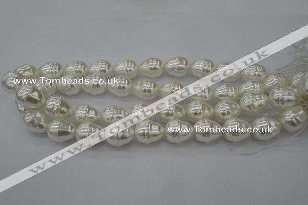 CSB570 15.5 inches 16*19mm whorl teardrop shell pearl beads