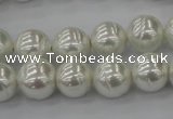 CSB610 15.5 inches 12mm whorl round shell pearl beads
