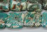 CSE90 15.5 inches 20*20mm square dyed natural sea sediment jasper beads