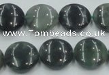 CSJ201 15.5 inches 16mm flat round serpentine jade gemstone beads