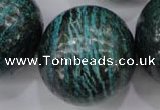 CSJ212 15.5 inches 30mm round dyed green silver line jasper beads