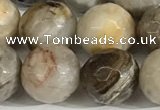 CSL160 15.5 inches 12mm faceted 

round sliver leaf jasper beads