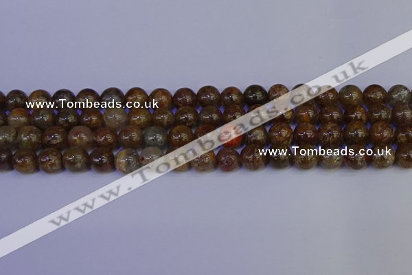 CSL223 15.5 inches 10mm round gold leaf jasper beads wholesale
