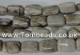 CSL65 15.5 inches 8*12mm rectangle silver leaf jasper beads wholesale
