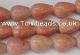 CSM11 15.5 inches 10*14mm teardrop salmon stone beads wholesale