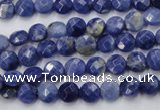 CSO35 15.5 inches 6mm faceted coin sodalite gemstone beads