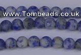 CSO530 15.5 inches 4mm round matte African sodalite beads wholesale