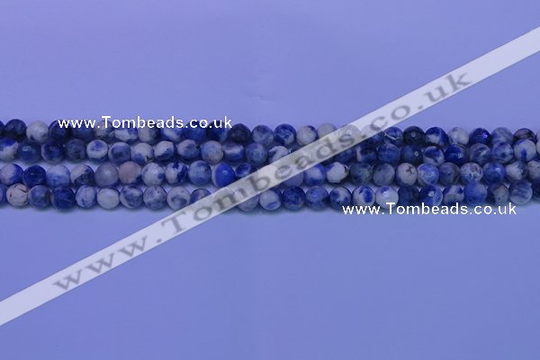 CSO621 15.5 inches 6mm faceted round AB grade sodalite beads