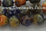 CSO753 15.5 inches 10mm faceted round orange sodalite beads