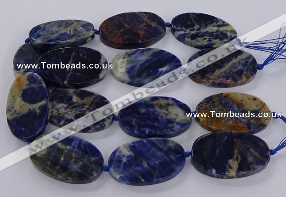 CSO820 15.5 inches 30*50mm - 32*52mm oval orange sodalite beads