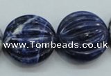 CSO84 15.5 inches 25mm flat round sodalite gemstone beads wholesale