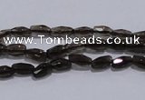 CSQ112 4*7mm faceted rice grade AA natural smoky quartz beads