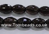 CSQ113 12*16mm faceted rice grade AA natural smoky quartz beads
